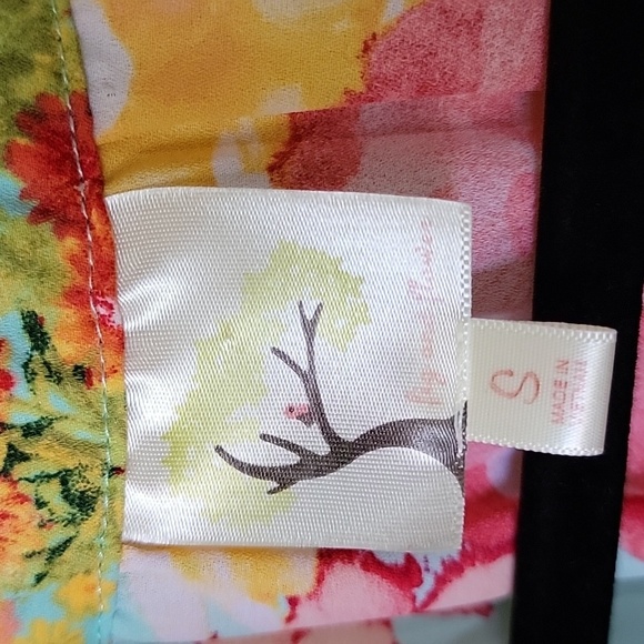 Fig and Flower Vibrant Boho Small Mixed Pattern Floral Blouse Top - Picture 2 of 7